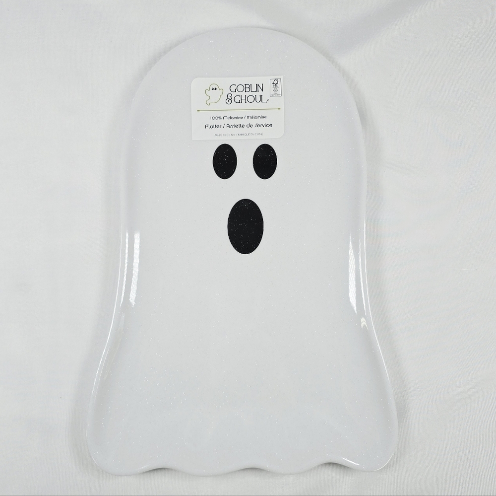 Goblin & Ghoul | 13.5in Melamine Shimmer Ghost Party Platter New With Tag!